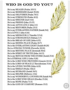 an image of the words and symbols for who is god to you?