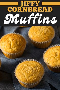 a close up of muffins on a cloth with the title in the middle