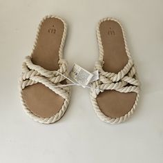 New Gap Flat Slip On Braid Rope Detail Slide Boho Summer Sandals Good Condition *****Open To Offers****** ****Bundles Welcomed **** My Items Does Not Come From A Smoke-Free Home Gap Sandals With Round Toe For Spring, Gap Open Toe Sandals For Spring, Gap Adjustable Open Toe Sandals, Gap Casual Beach Sandals, Casual Gap Sandals For The Beach, Cream Espadrilles, Braid Rope, Rope Sandals, Gap Shoes