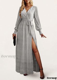 Bormay - Elegant Cocktail Party Dress: Long Formal Dress for Special Occasions Golden Evening Gown, Elegant Cocktail Party, Dress Long Formal, Dress For Formal, Chic Black Dress, Dress Elegant Long, Quarter Sleeve Dress, Long Formal Dress, Long Knitted Dress