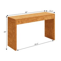 a wooden bench is shown with measurements for it