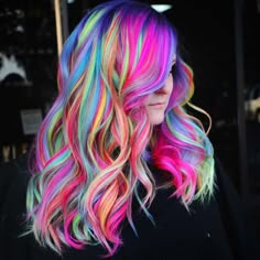 Unicorn Hair Color, Neon Hair, Hair Color Crazy, Colourful Hair