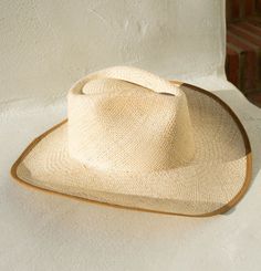 Made by Minga | Unisex Straw Cowboy Hat with Leather Tie | Handmade Paja Toquilla Healing Crystals Decor, Alpaca Wool Blanket, Matcha Tea Powder, Handmade Bib, Cuenca Ecuador, Straw Cowboy Hat, Leather Stool, Leather Tie, Organic Decor