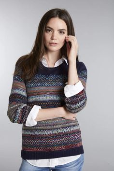 Abancay 100% Women's Alpaca Sweater - Hand-dyed Fair Isle Pullover – Invisible World US Rainbow Zebra Print, Fair Isle Pullover, Eyelet Sweater, Oversized Sweater Women, Pointelle Sweater, Leopard Print Sweater, Alpaca Sweater, Cashmere Blend Sweater, Chic Sweaters