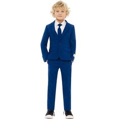 Every man needs a navy blue suit in his wardrobe. Your little fella will look the part on any special occasion in this stylish OppoSuits outfit. Also, we're pretty sure he'll look (and feel) all grown-up in this classic suit, so don't be surprised if he will get a job offer. Every man needs a navy blue suit in his wardrobe. Your little fella will look the part on any special occasion in this stylish OppoSuits outfit. Also, we're pretty sure he'll look (and feel) all grown-up in this classic suit Suit Prom, Wedding Party Outfits, Slim Suit, Navy Blue Suit, Party Suits, Classic Suit, Cooler Look, Slim Fit Suit