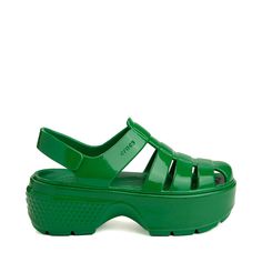 Crocs Stomp Platform Fisherman Sandal - Green Ivy | Journeys Green Non-slip Eva Sandals, Non-slip Green Eva Sandals, Comfortable Green Eva Sandals, Green Sporty Sandals With Rubber Sole, Green Non-slip Synthetic Sandals, Casual Green Eva Sandals, Green Synthetic Sport Sandals With Rubber Sole, Casual Open Toe Sandals With Rubber Waffle Outsoles, Casual Open Toe Sport Sandals With Rubber Waffle Outsoles