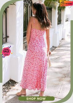 Pink Flower Print Front Cut Out Maxi Dress Maxi Dress 2023, Pink Flower Print, Cut Out Maxi Dress, Knot Dress, Maxi Dress Online, Wholesale Dress, Pink Maxi Dress, Dress Size Chart, Floral Maxi