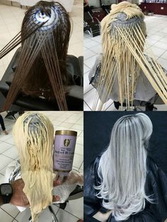 Silver Hair Shampoo, Pinwheel Hair Color, Brown Ombre Hair Color, Silver Ombre Hair, Lowlights Blonde, Silver Blonde Hair, Colored Hair Tips, Brown Ombre Hair, Hair Color Formulas