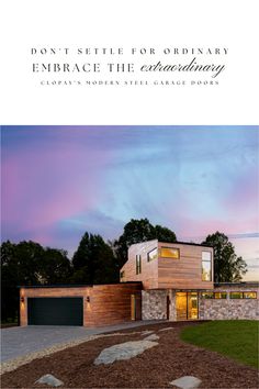 the front cover of an architectural magazine with a photo of a modern house in the background