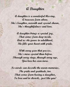 a poem written in the language of a daughter