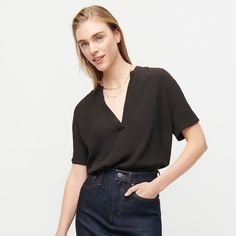 This Simple Silhouette Is So Easy To Wear You'll Want It In Every Color - Condition: Brand New With Tags! - Style No: Aj807 - Orig: $69.50 - Color: Black - Tag Size: Xs - Material: Viscose - Machine Wash Approx. Measurements: Body Length 26 1/2" Tags: Revolve, Outnet, Farfetch, Net-A-Porter, Shopbop, Nordstrom, Anthropologie 0538 Edgy Short Sleeve Tops For Workwear, Edgy Short Sleeve Tops For Work, Edgy Summer Tops For Workwear, Edgy Summer Workwear Tops, Edgy Summer Tops For Work, Black Chic Tops With Relaxed Fit, Black Chic Relaxed Fit Tops, Chic Black Relaxed Fit Tops, Black V-neck Top Versatile Style