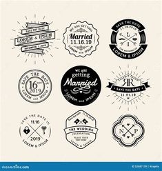 set of wedding badges and emblems for your design stock photo image 519781