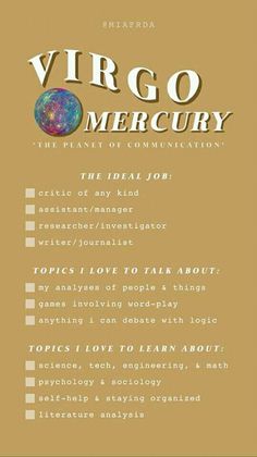 the virgo mercury poster with text