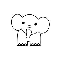 an elephant outline drawing on a white background