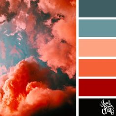 the sky is filled with clouds and colors that are red, orange, blue, green