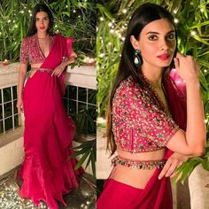 Saree Blouses Designs, Blouses Designs, Indian Outfits Lehenga, Dresses Traditional, Ruffle Saree, Traditional Indian Dress, Indian Saree Blouses Designs, Indian Fashion Saree, Saree Designs Party Wear