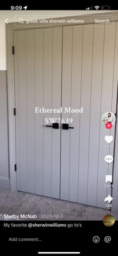 an open door with the words ethern mood on it and two different images above