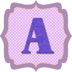 the letter a is made up of purple fabric