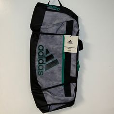 Adidas Defender Iv Medium Duffel Bag Grey Green Black Lifetime Warranty Pockes Padded Shoulder Strap Water Resistant Base Material 100% Authentic New Whit Tags. Adidas Bags, Duffel Bags, Grey Adidas, Grey Green, Duffel Bag, Adidas Men, Green And Grey, Shoulder Strap, Water Resistant