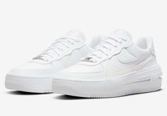 ITEM:  [W Nike Air Force 1 PLT.AF.ORM AF1 Triple White DJ9946 100 Women's Shoe Size 8.5W] 100% Genuine and Authentic!! CONDITION: DEADSTOCK (see below for more details), 100% new and never worn -- as if buying from the retailer. INCLUDED:  DEADSTOCK means original complete Box (box* + lid), paper wrappers, and typical packaging materials. * box may show signs of distress -- rips/dings, creases/folds, but is intact enough for storage/shelving SHIPPING & HANDLING: Get your items fast, I ship withi Gymnastics Shoes, White Air Forces, New Nike Air Force, Vert Turquoise, Air Force One, Force One, Sneaker Games, Air Force Ones, Nike Womens