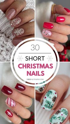 Whether you’re a fan of minimalistic styles or prefer going all out with holiday-inspired nail art, short Christmas nails can be just as stylish and merry as longer ones. Plus, they’re practical for wrapping presents, baking cookies, and all the other holiday activities on your list! Here’s a look at some of the best Christmas nails short to inspire your next manicure. Christmas Gel Nails For Short Nails, Gel Polish Nail Designs Christmas, Trending Christmas Nails Short, Christmas Nail For Short Nails, Short Gel Nail Christmas Designs Simple, Winter Manicure Short Nails, Painted Christmas Nails Short, Christmas Nail Designs Holiday Short, Christmas Nail Short Nails