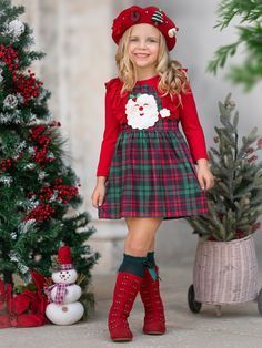 Plaid Christmas Dress, Santa Applique, Christmas Outfit Ideas, Fashion Fail, Christmas Celebration, Dress Halloween Costume