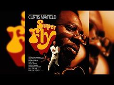 the movie poster for curtis mayfield's super fly is shown in front of an abstract background