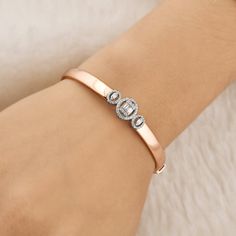 "Simple and elegant, this 18k Rose Gold Diamond studded Bracelet will make your look fashionable and classy. Its classy shine and flawless finish enhances its majestic charm and makes it more adorable. ✧✧Welcome To Our Shop Spectrum Jewels India✧✧ \"\"Engagement 18k Rose Gold Diamond Bracelet, Natural Diamond Jewelry, Bangle Bracelet For Anniversary Gift, Valentine Gift For Wife\"\" ★PRODUCT SPECIFICATION★ * ITEM CODE - SJEB-3036 * METAL - 18k Rose Gold * 18k Rose Gold Weight : 13.08 gm  * GROSS Luxury Rose Gold Bracelet For Wedding, Luxury Rose Gold Wedding Bracelet, Classic Rose Gold Diamond Bracelet With Polished Finish, Luxury Rose Gold Bracelets For Wedding, Rose Gold Everyday Luxury Tennis Bracelet, Luxury Rose Gold Wedding Bracelets, Elegant Bracelets With Single Cut Diamonds, Rose Gold Diamond Bracelet With Polished Finish, Luxury Rose Gold Diamond Bangle Bracelet