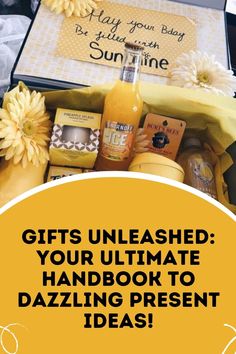 an open gift box with the words, gifts unleashed your ultimate handbook to dazzling present ideas