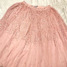 Gorgeous Pink Tulle Skirt With Heavy Sequins On Top And Get Lighter Towards The Bottom. Nwot. Pink Tulle Skirt, Pink Tulle, Women Skirts Midi, Tulle Skirt, Midi Skirt, Womens Skirt, Asos, Size 12, Skirt