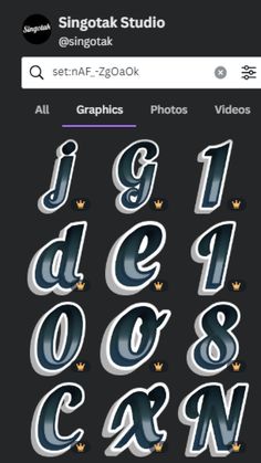 the alphabet and numbers are made up of different shapes, sizes, and font styles