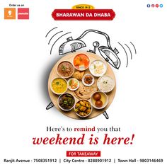 an advertisement for a restaurant called bharvan da dhba