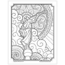 an adult coloring book with the image of jesus on clouds and sun in the background