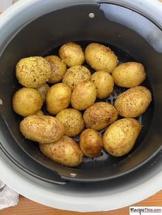 the potatoes are being cooked in the slow cooker