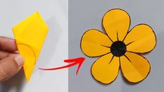 How To Create Flowers With Paper, Colored Paper Flowers Diy, 5 Petal Flower Template, Flower Paper Folding, Making Flowers With Paper Easy, How To Make A Paper Bouquet Of Flowers, Paper Folding Flowers Easy, Simple Flower Making With Paper, Simple Paper Flowers Craft