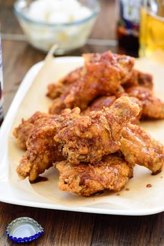 fried chicken pieces on a plate ready to be eaten