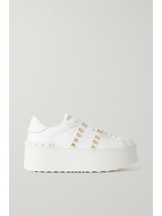 Shop VALENTINO GARAVANI Valentino Garavani Rockstud Untitled leather platform sneakers, Explore the latest VALENTINO GARAVANI women's collection today on NET A PORTER White Sneakers Women Outfit, Valentino White Sneakers, Valentino Garavani Sneakers, Sneaker Outfits Women, Valentino Garavani Shoes, White Sneakers Women, Platform Sneakers, White Sneakers, Net A Porter