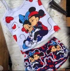 Cartoon Spaghetti, Mickey Cartoon, Mickey Cartoons, Cute Pjs, Cute Pajama Sets, Cute Sleepwear, Pink Vest, Y2k Aesthetic Outfits, Cute Pajamas