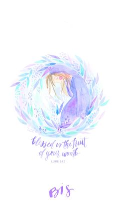 a watercolor painting with the words, jesus is the fruit of your word