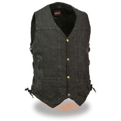 MILWAUKEE PERFORMANCE MEN'S 10 POCKET DENIM LACE VEST w/ CONCEAL POCKETS -USAGC MILWAUKEE PERFORMANCE MEN'S 10 POCKET DENIM LACE VEST w/ CONCEAL POCKETS -USAGC Brand New! Now on Sale! MSRP $119.99 Milwaukee Performance Men's 10 Pocket Denim Lace Vest  Built in Dual Side Concealed Weapon & Ammo Pocket Classic Four Snap Front Look w/ Side Lacing Detail 6 Inside Pockets storage system American sizing 14.5oz 100% Cotton Denim Material Two Lower Front Zipper Pockets w/ 2 Coin Pockets Heavy duty snaps Denim Motorcycle Jacket, Denim Vest Men, Black Denim Vest, Best Leather Jackets, Denim Vests, Motorcycle Vest, Biker Vest, Lace Vest, Biker Leather