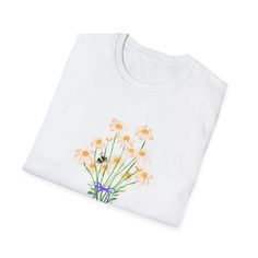 One of a Kind Floral Unisex Softstyle T-Shirt  | eBay Things To Buy, Mens Accessories, Solid Color, Great Gifts, Mens Outfits, Floral, T Shirt, Color