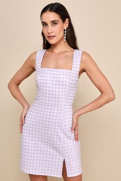 Beautifully Decadent Lilac Sequin Pearl Sleeveless Mini Dress