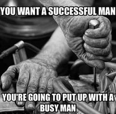 an old man is working on his car with the words you want a successful man