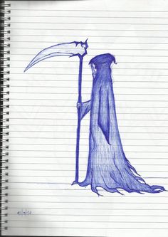 a drawing of a wizard holding a staff