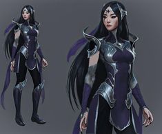 an image of a female character from the video game starcraft, with long black hair and