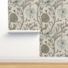 an image of a wallpaper with flowers on it