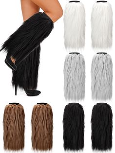 PRICES MAY VARY. Winter Warm Accessories: the package comes with 4 pairs of fur leg warmers in different colors, sufficient to meet your needs of daily use and replacement, you can also share them with your friends and family members Fine Workmanship: the fuzzy leg warmers women are made of quality faux fur fabric and polyester, sturdy and reliable, fluffy and fuzzy, thick enough to keep you warm in cold weather and serve you for a long time Easy to Match Your Outfit: these fluffy leg warmers ar White Fur Leg Warmers Outfit, White Fur Leg Warmers, Brown Fur Leg Warmers, White Faux Fur Trimmed Boots, Faux Fur Leg Warmers, Brown And White Fur Boots, Fur Leg Warmers, Fuzzy Boots, Gifts For Female Friends