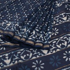 Indigo Cotton Saree, Chanderi Cotton Saree, Formal Saree, Cotton Saree Blouse Designs, Cotton Saree Blouse, Simple Saree Designs