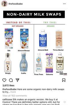 an image of different types of milks and other items that are not in use