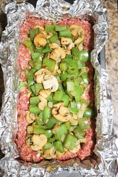 the food is prepared and ready to be cooked in the oven on the grilling sheet